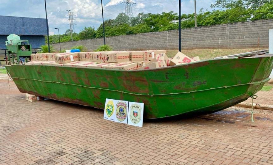 Forças de segurança estaduais e Polícia Federal apreendem 20 mil pacotes de cigarros em Guaíra