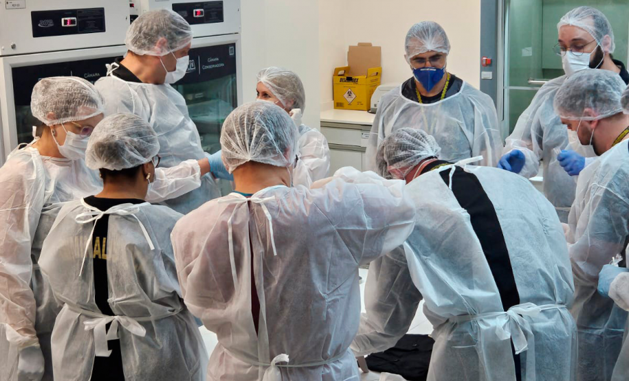 Seção de Genética Molecular Forense realiza curso de coleta de vestígios biológicos em materiais provenientes de locais de crime