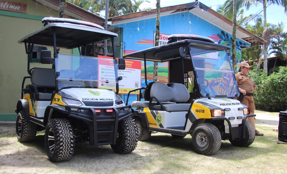 Polícia Militar recebe dois UTVs elétricos para reforço do policiamento na Ilha do Mel