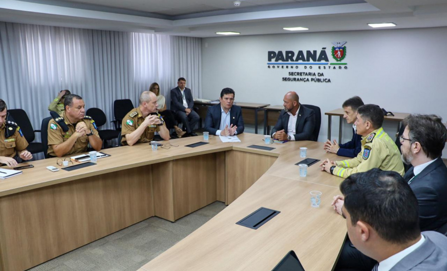 Secretaria da Segurança Pública do Paraná recebe comitiva do Senador Sergio Moro
