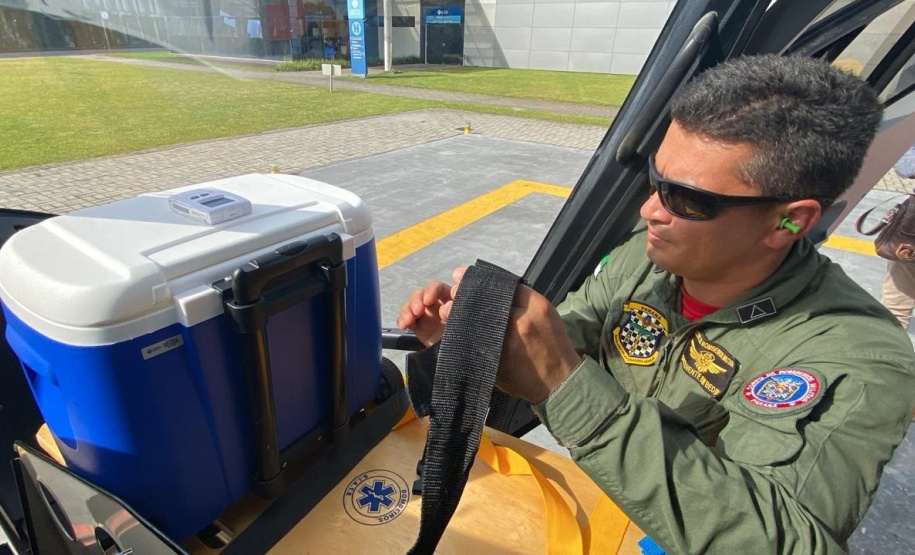 Em ação conjunta, PMPR realiza transporte aéreo de órgão para transplante
