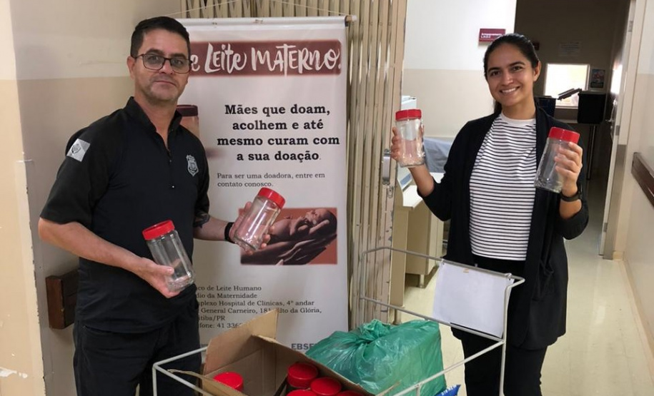 Polícia Penal doa 150 potes de vidro para o Banco de Leite Humano de Curitiba