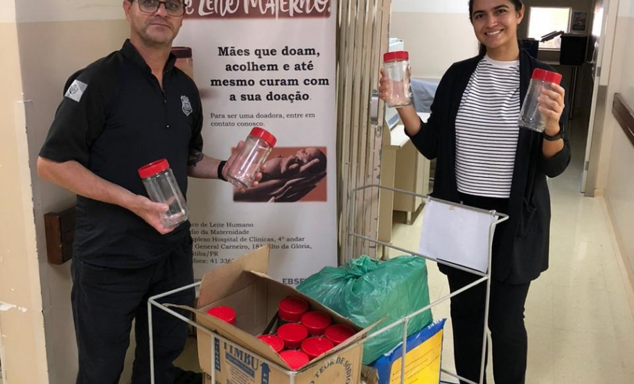 Polícia Penal doa 150 potes de vidro para o Banco de Leite Humano de Curitiba