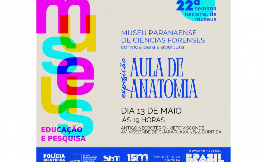 Museu Paranaense de Ciências Forenses participa pela 3ª vez da Semana Nacional dos Museus