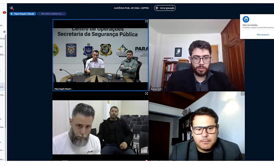 TCE participa de audiência para contratação de empresas especializadas no fornecimento de refeições para as unidades da PPPR