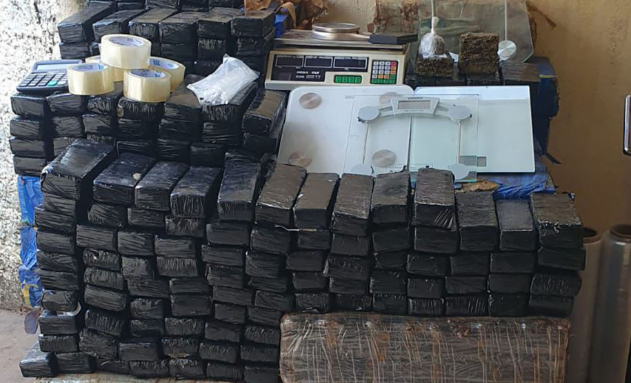 Com apoio do Falcão, PMPR apreende 1,2 tonelada de maconha em Cascavel