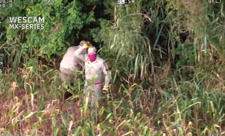 Sensor de helicóptero da PM encontra mulher desaparecida em Guaíra