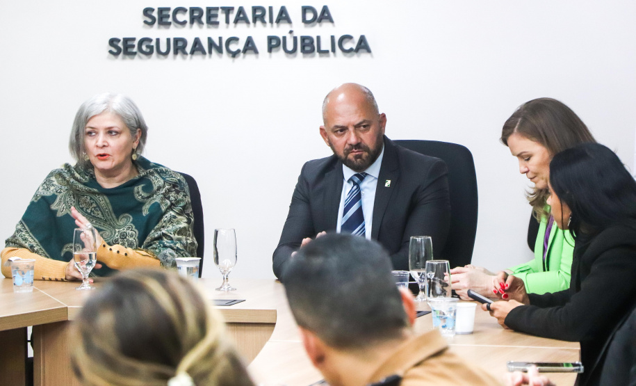 Secretário Hudson recebe secretária nacional de Enfrentamento à Violência Contra Mulheres Denise Motta Dau 