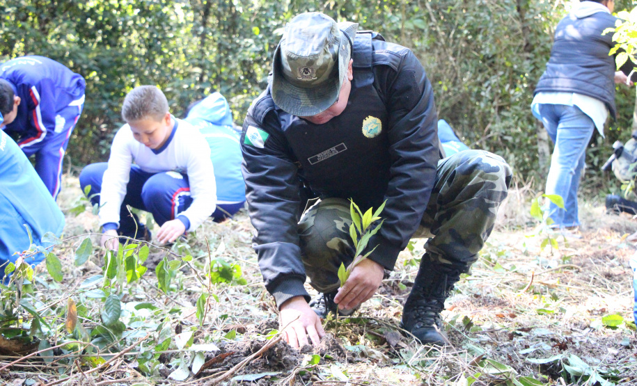 PMPR e SPVS plantam 170 mudas de árvores nativas em celebração ao aniversário da corporação