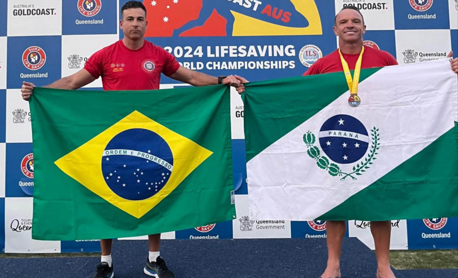 Bombeiro conquista medalha inédita ao Paraná no Mundial de Salvamento Aquático