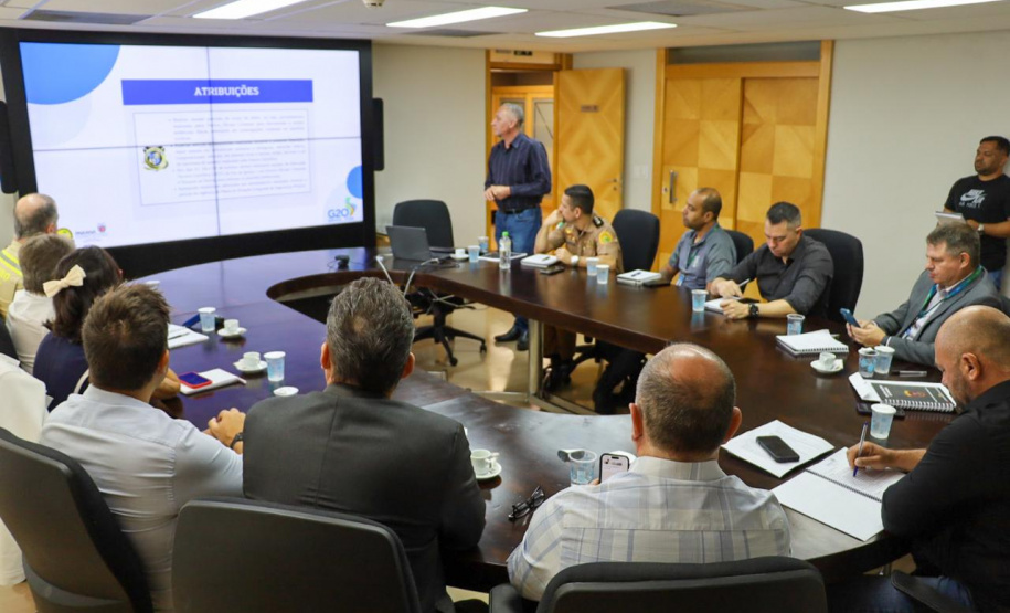 SESP realiza reunião para alinhamento de plano operacional dos encontros  do G20 em Foz do Iguaçu