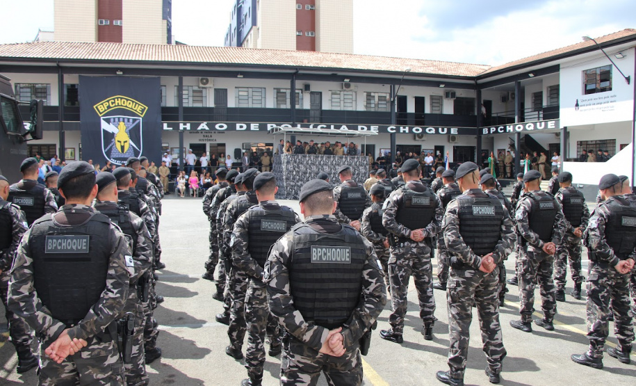 Polícia Militar do Paraná realiza solenidade que marca passagem de comando no Batalhão de Polícia de Choque