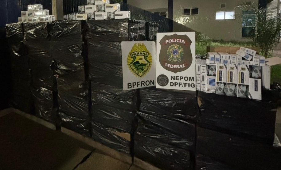 PMPR e PF apreendem 7.350 pacotes de cigarros ilegais em operação