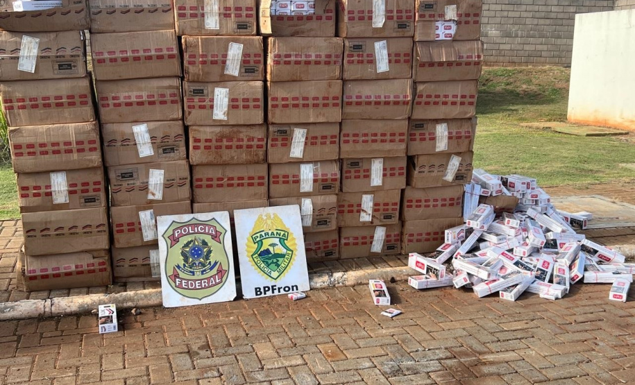 PMPR e PF apreendem mais de 7.300 pacotes de cigarros ilegais em operação