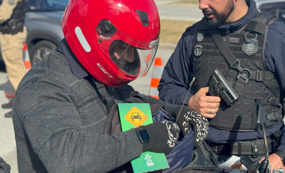 BPTran promove blitz educativa como parte prática do curso de Educação para o Trânsito