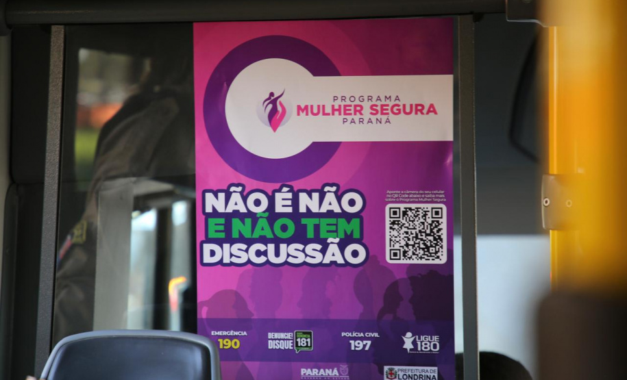 Projeto Mulher Segura é reforçado com ação no transporte coletivo de Londrina