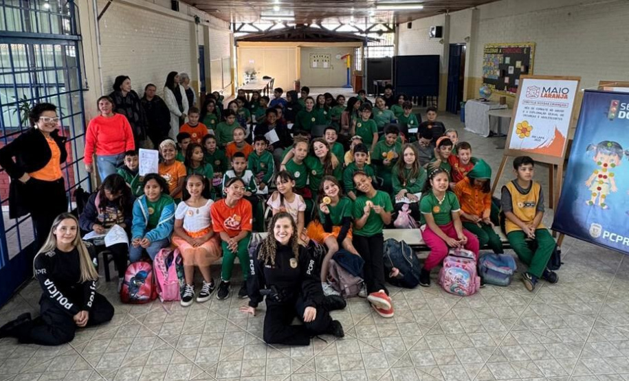 PCPR leva palestra em alusão ao Maio Laranja em escola de São José dos Pinhais