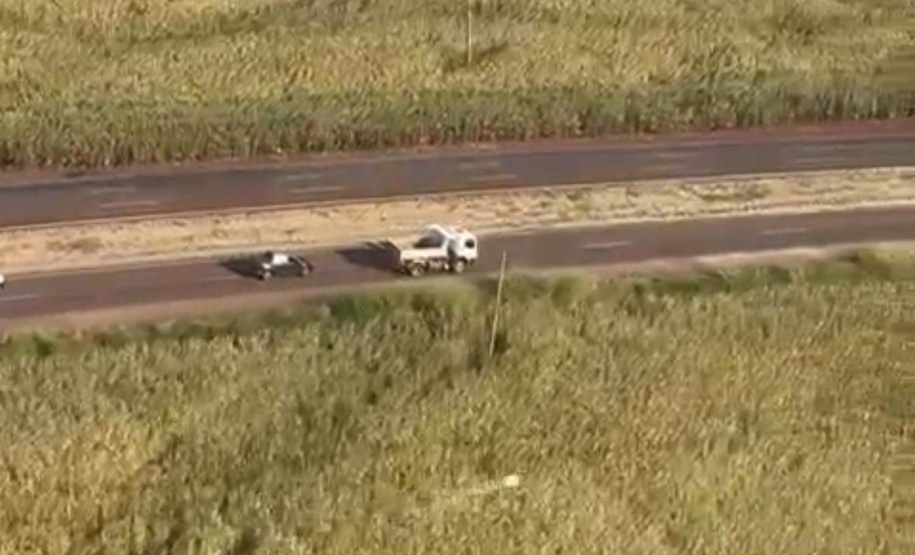 Com apoio de helicóptero, PM recupera veículo furtado de prefeitura no Rio Grande do Sul