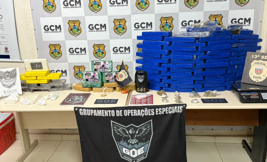 PCPR e GCM prendem dois homens e apreendem 60 quilos de drogas em Ponta Grossa