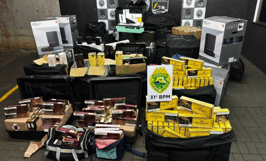 PMPR apreende cigarros contrabandeados  em ônibus de linha em Corbélia