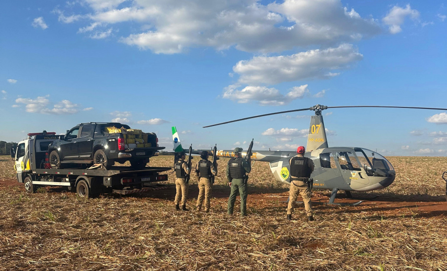 PMPR apreende quase uma tonelada de maconha na área rural de Santa Mônica