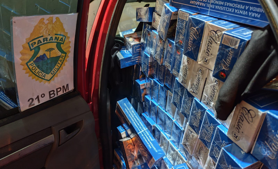 PMPR apreende carga de cigarros na fronteira com a Argentina
