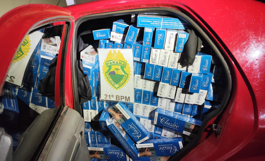 PMPR apreende carga de cigarros na fronteira com a Argentina
