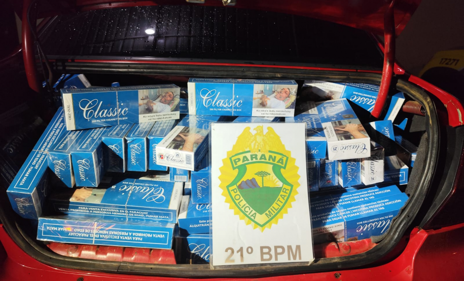 PMPR apreende carga de cigarros na fronteira com a Argentina