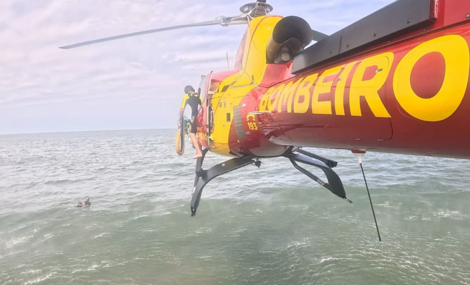 Após treinamento, helicóptero do Corpo de Bombeiros já está de prontidão no Litoral