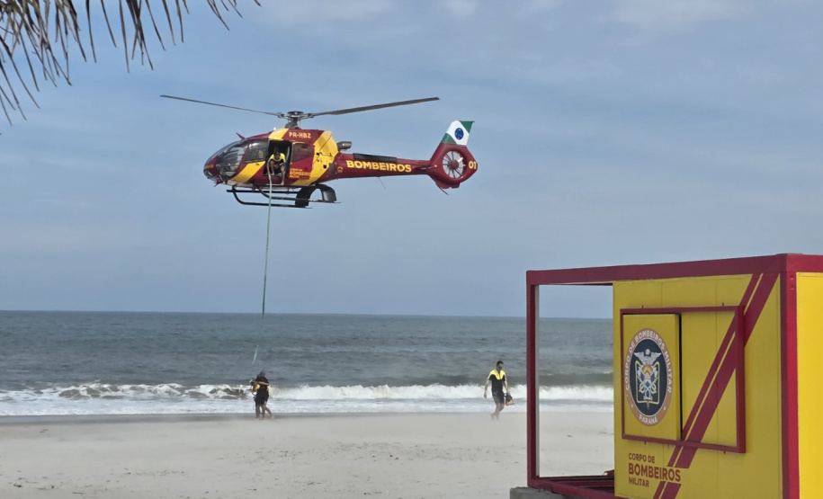 Após treinamento, helicóptero do Corpo de Bombeiros já está de prontidão no Litoral