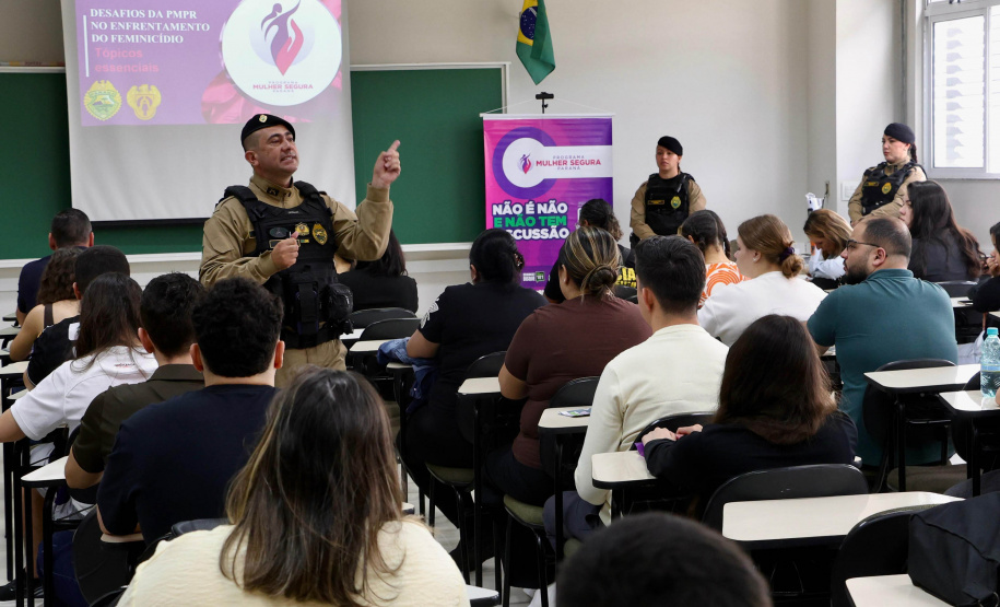 Mulher Segura: policiais realizam palestra para alunos de Direito em Ponta Grossa