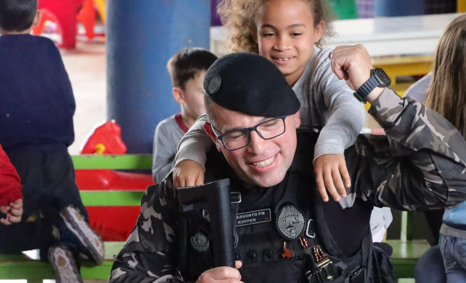 PMPR realiza ação interativa com crianças da CMEI Dona Laura em Rio Bonito do Iguaçu