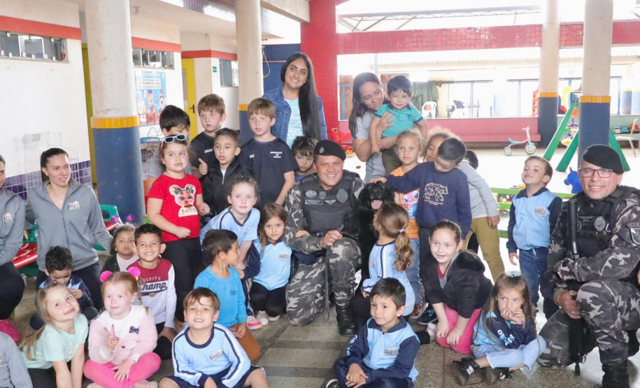 PMPR realiza ação interativa com crianças da CMEI Dona Laura em Rio Bonito do Iguaçu