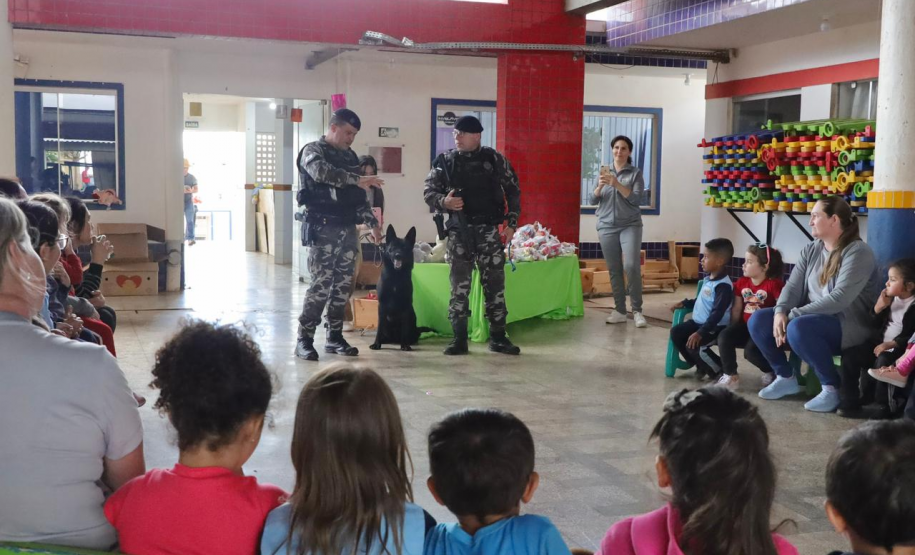PMPR realiza ação interativa com crianças da CMEI Dona Laura em Rio Bonito do Iguaçu