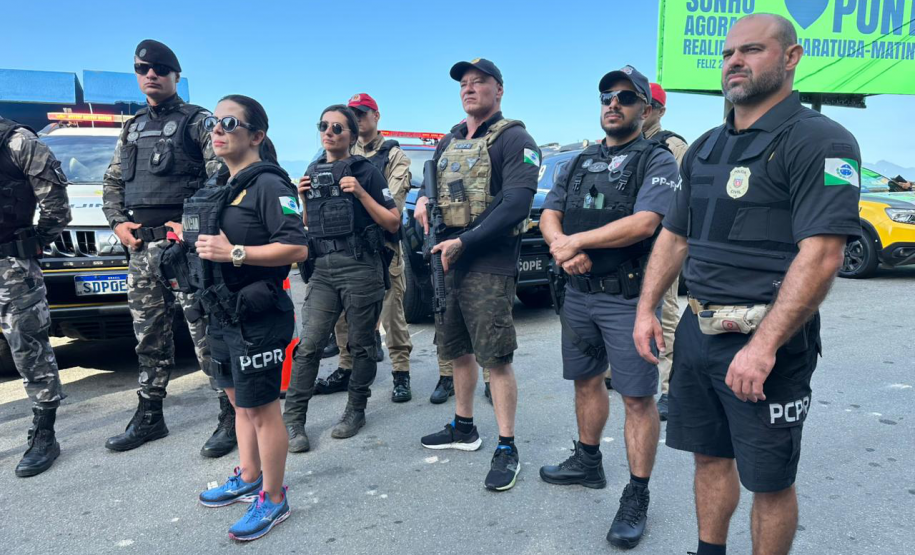 Forças de segurança realizam ação integrada com cães de faro na balsa de Guaratuba