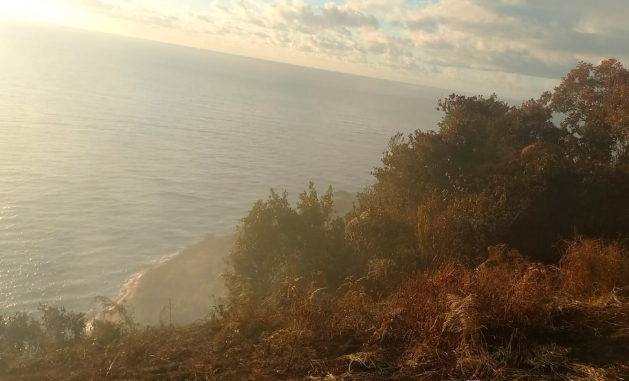 Bombeiros mantém combate e avançam na extinção do incêndio no Morro do Boi