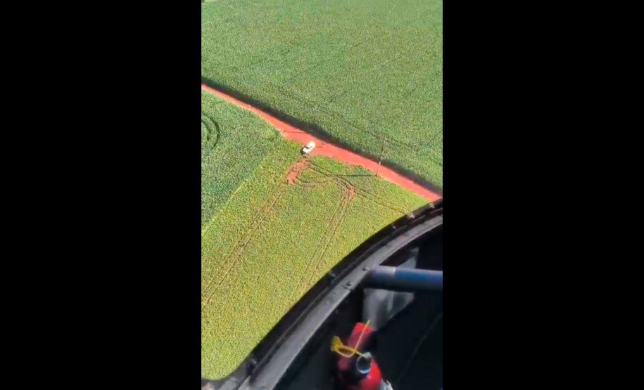 Helicóptero da PMPR localiza em Cascavel suspeitos de latrocínio em Santa Catarina