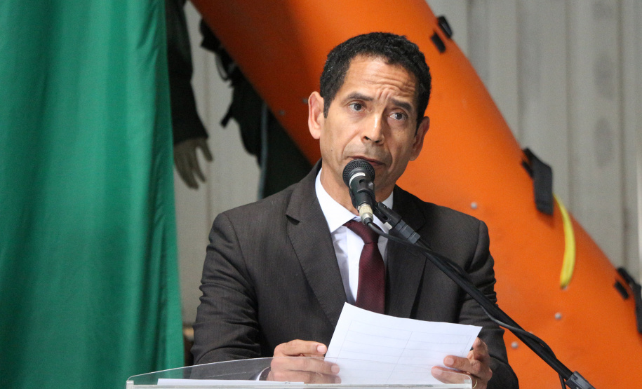 Curitiba, 17 de Outubro de 2019. Passagem de Comando BPMOA. Foto; discurso Secretario de Segurança Publica do Estado do Parana Cel Marinho.