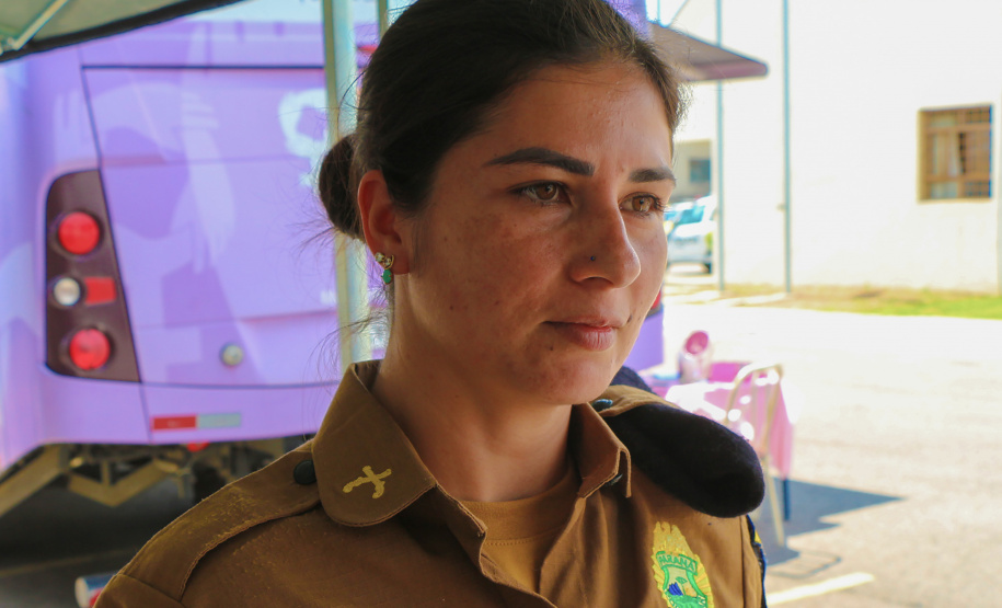 29-10-2019 Campanha Outubro Rosa 20°BPM. Curitiba, 29 de outubro de 2019. Campanha Outubro Rosa 20°BPM. Foto: entrevista Sd Berbert.