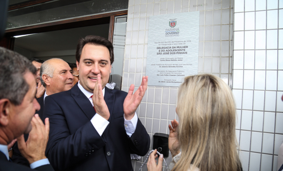 O governador Carlos Massa Ratinho Junior inaugura nesta terça-feira (19), a nova sede da Delegacia da Mulher e do Adolescente de São José dos Pinhais, na Região Metropolitana de Curitiba.  Curitiba, 19/02/2019 -  Foto: Geraldo Bubniak/ANPr