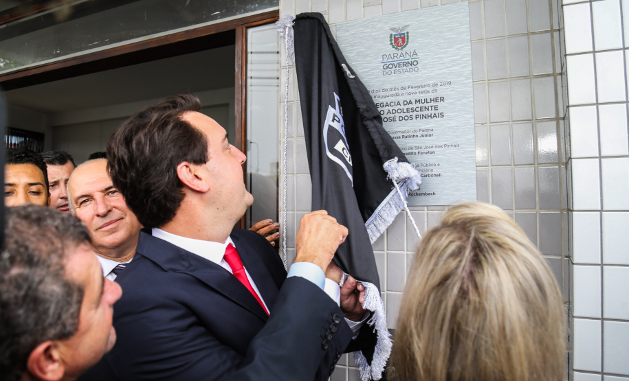 O governador Carlos Massa Ratinho Junior inaugura nesta terça-feira (19), a nova sede da Delegacia da Mulher e do Adolescente de São José dos Pinhais, na Região Metropolitana de Curitiba.  Curitiba, 19/02/2019 -  Foto: Geraldo Bubniak/ANPr
