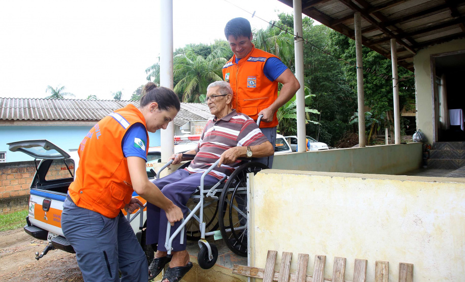 A Coordenadoria Estadual de Proteção e Defesa Civil realiza simulado de abandono com comunidade em área de risco de Morretes, no Litoral do Paraná.  -  Morretes, 16/03/2019  -  Foto: Jaelson Lucas/ANPr