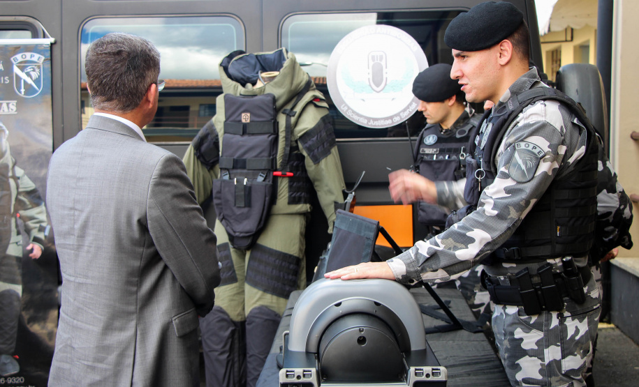 Curitiba, 19 de março de 2019. Visita do Secretário Nacional de Segurança Pública ao BOPE.General Guilherme Theophilo.