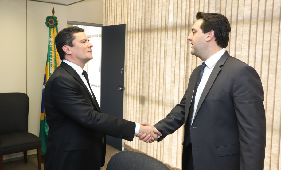 Governador Carlos Massa Ratinho Junior durante encontro com o ministro da Justiça e Segurança Pública, Sérgio Moro  -  Brasília, 26/03/2019  -  Foto: Rodrigo Félix Leal/ANPr