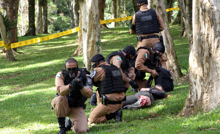 São José dos Pinhais, 30 de março de 2019. Exercício de APH Tático - 17º BPM