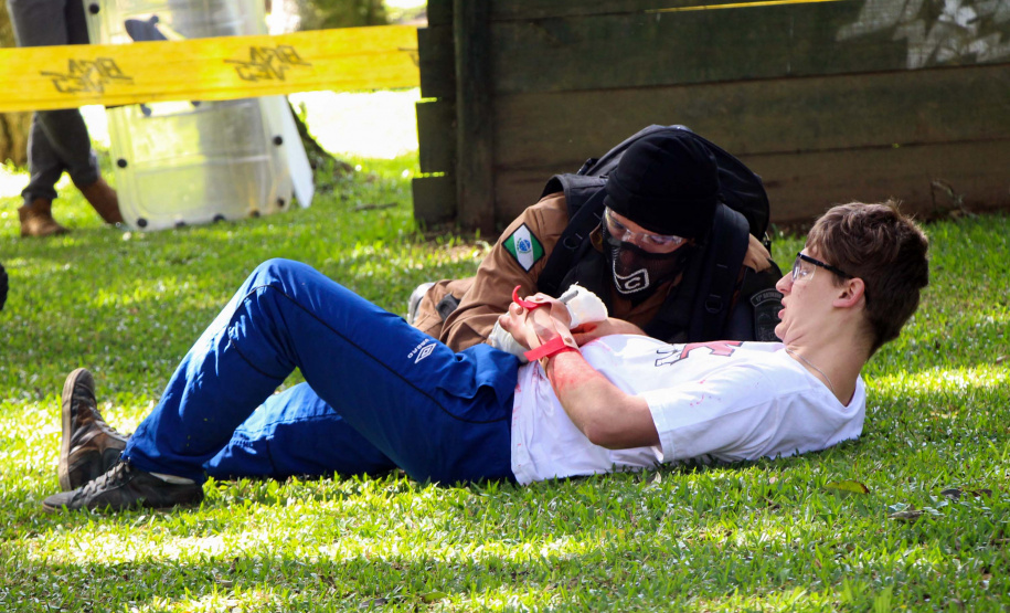 São José dos Pinhais, 30 de março de 2019. Exercício de APH Tático - 17º BPM