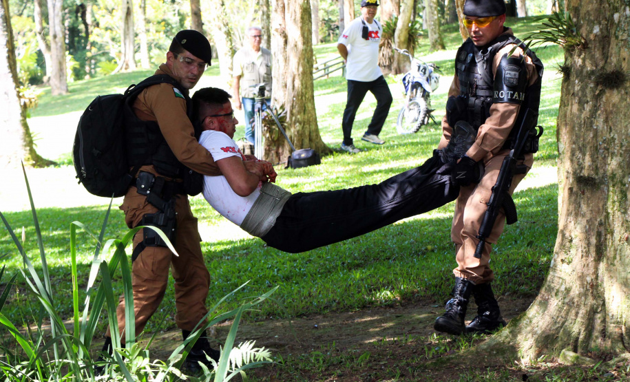 São José dos Pinhais, 30 de março de 2019. Exercício de APH Tático - 17º BPM
