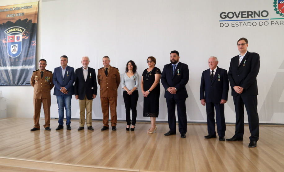 Batalhão da Policia Ambiental comemora 62 anos, vice governador Darci Piana recebe medalha do mérito ambiental.
Foto Gilson Abreu/ANPr