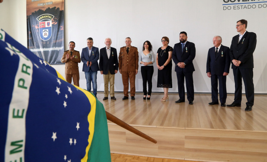 Batalhão da Policia Ambiental comemora 62 anos, vice governador Darci Piana recebe medalha do mérito ambiental.
Foto Gilson Abreu/ANPr