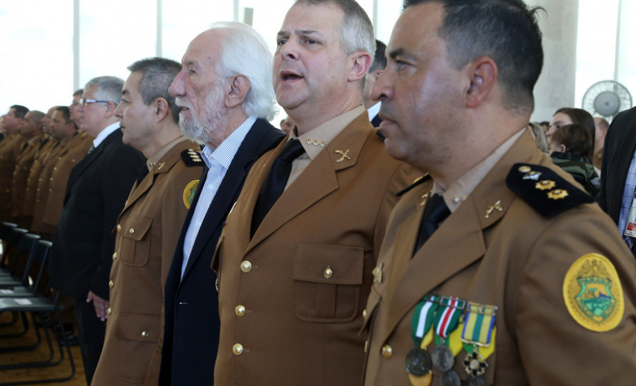 Batalhão da Policia Ambiental comemora 62 anos, vice governador Darci Piana recebe medalha do mérito ambiental.
Foto Gilson Abreu/ANPr